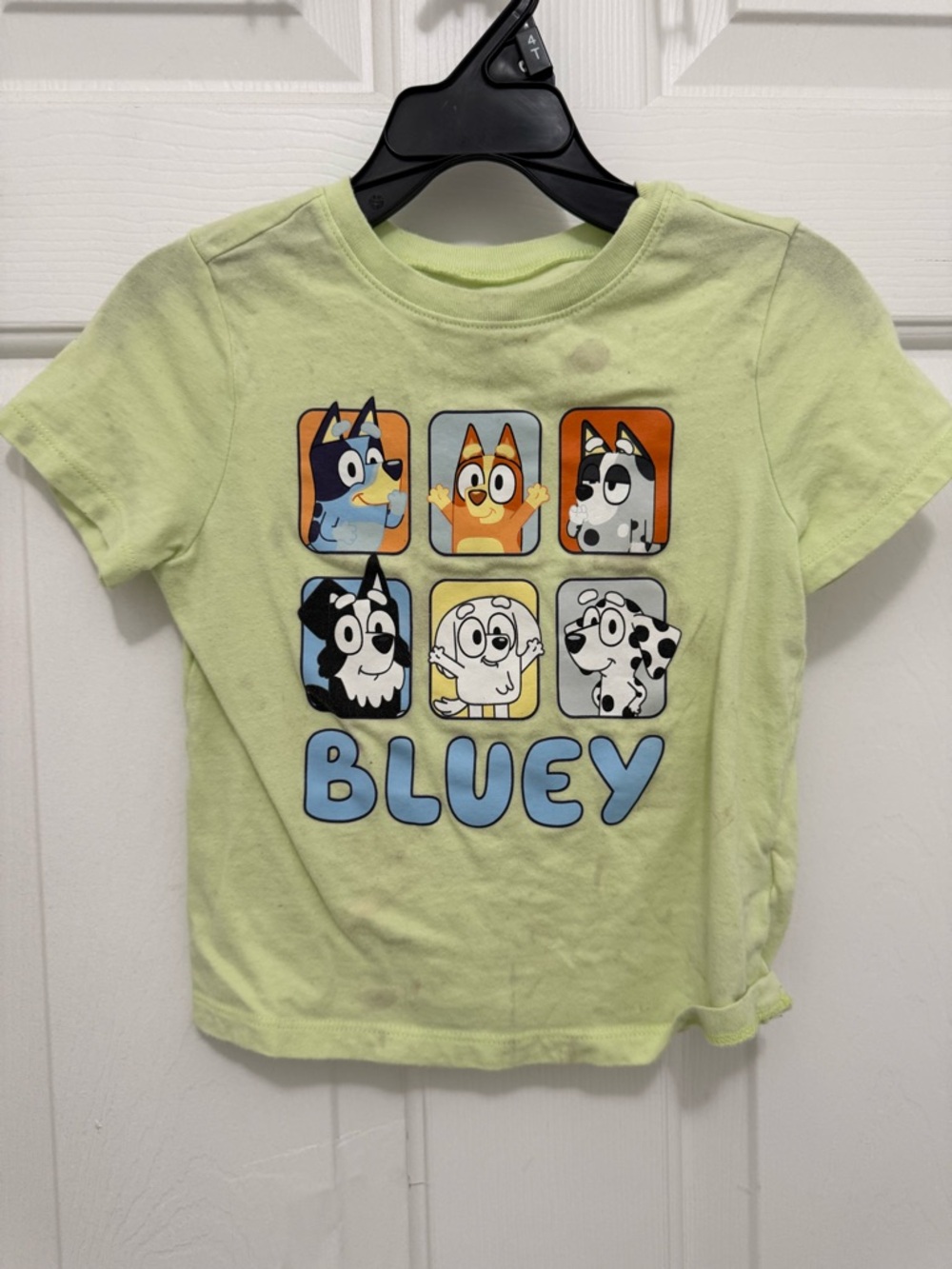 Old Navy Light Green 'Bluey' Character Grid Tee *stained play shirt*